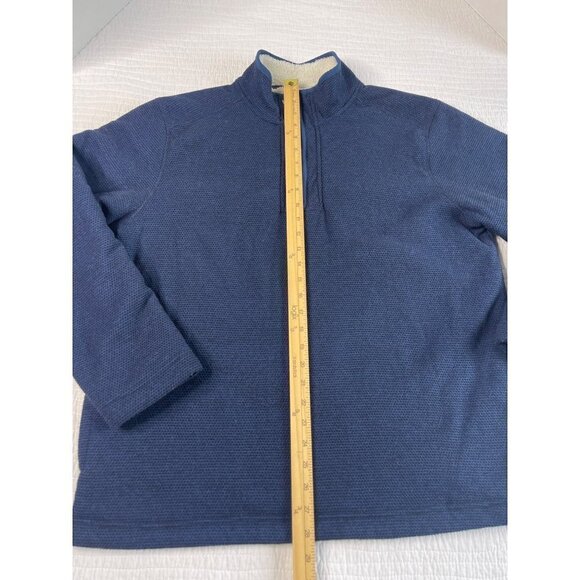 Orvis Men's 1/4 Zip Fleece Lined Warm Blue Pullover SZ L Pockets - Picture 8 of 12